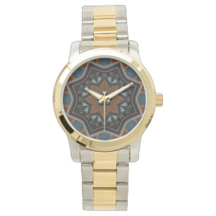 Kaleidoscoop bruin sterpatroon... horloge