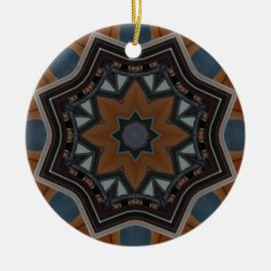 Kaleidoscoop bruine ster keramisch ornament