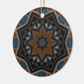 Kaleidoscoop bruine ster keramisch ornament (Links)