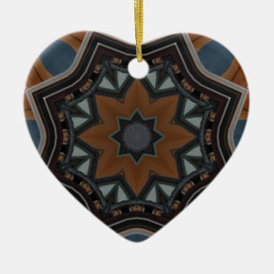 Kaleidoscoop bruine ster keramisch ornament