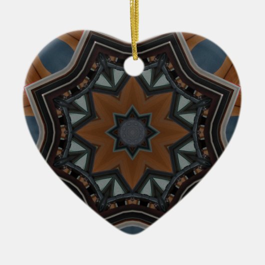 Kaleidoscoop bruine ster keramisch ornament (Voorkant)