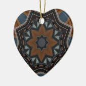 Kaleidoscoop bruine ster keramisch ornament (Links)