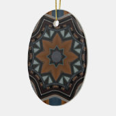 Kaleidoscoop bruine ster keramisch ornament (Links)