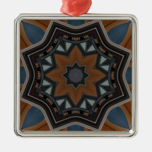 Kaleidoscoop bruine ster metalen ornament