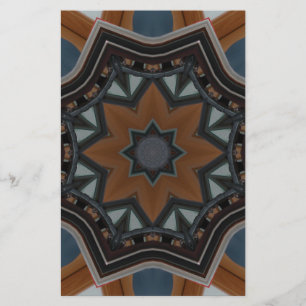 Kaleidoscoop Bruine Ster patroon... Briefpapier