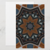 Kaleidoscoop Bruine Ster patroon... Briefpapier (Voorkant / Achterkant)