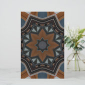 Kaleidoscoop Bruine Ster patroon... Briefpapier (Staand voorkant)