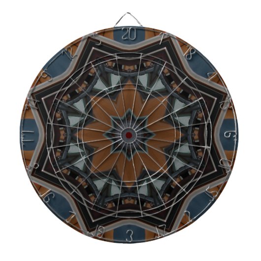 Kaleidoscoop Bruine Ster patroon... Dartbord (Voorkant)