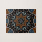 Kaleidoscoop Bruine Ster patroon... Legpuzzel (Horizontaal)