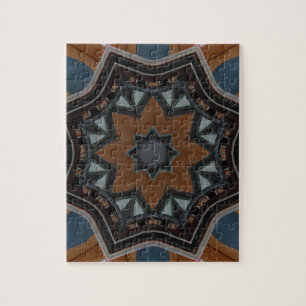 Kaleidoscoop Bruine Ster patroon... Legpuzzel