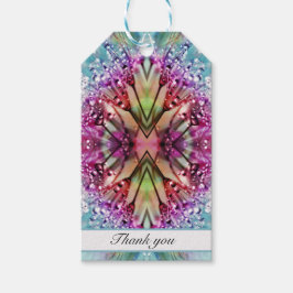 Kaleidoscoop Dauwdruppels: Abstracte Bloemschilder Cadeaulabel