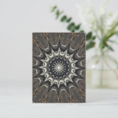 Kaleidoscoop Design Black Grey Blue Art Briefkaart (Staand voorkant)