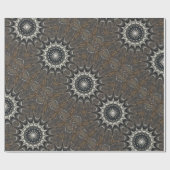 Kaleidoscoop Design Black Grey Blue Art Cadeaupapier (Vlak)