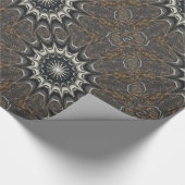 Kaleidoscoop Design Black Grey Blue Art Cadeaupapier (Hoek)