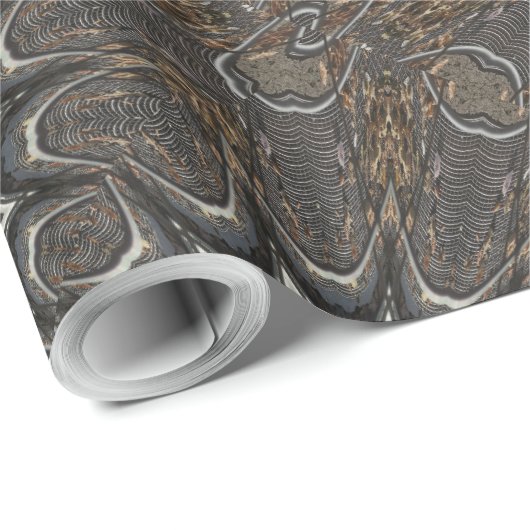 Kaleidoscoop Design Black Grey Blue Art Cadeaupapier (Rol Hoek)