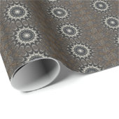 Kaleidoscoop Design Black Grey Blue Art Cadeaupapier (Rol Hoek)