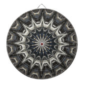 Kaleidoscoop Design Black Grey Blue Art Dartbord (Voorkant)