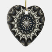 Kaleidoscoop Design Black Grey Blue Art Keramisch Ornament (Rechts)