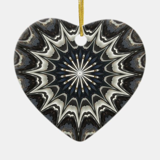 Kaleidoscoop Design Black Grey Blue Art Keramisch Ornament (Voorkant)