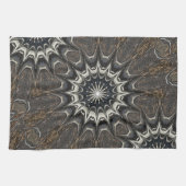 Kaleidoscoop Design Black Grey Blue Art Theedoek (Horizontaal)