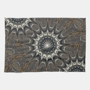 Kaleidoscoop Design Black Grey Blue Art Theedoek