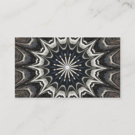 Kaleidoscoop Design Black Grey Blue Art Visitekaartje (Voorkant)