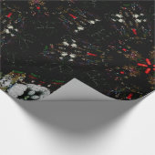 Kaleidoscoop Design Black Red Floral Pattern Cadeaupapier (Hoek)