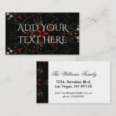 Kaleidoscoop Design Black Red Floral Pattern Visitekaartje (Voorkant / Achterkant)