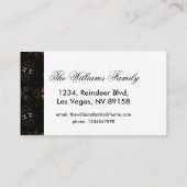 Kaleidoscoop Design Black Red Floral Pattern Visitekaartje (Achterkant)