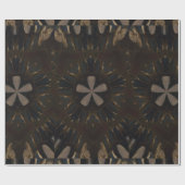 Kaleidoscoop Design Dark Brown Rustic Art Cadeaupapier (Vlak)