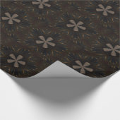 Kaleidoscoop Design Dark Brown Rustic Art Cadeaupapier (Hoek)