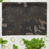 Kaleidoscoop Design Dark Brown Rustic Art Theedoek (Gevouwen)