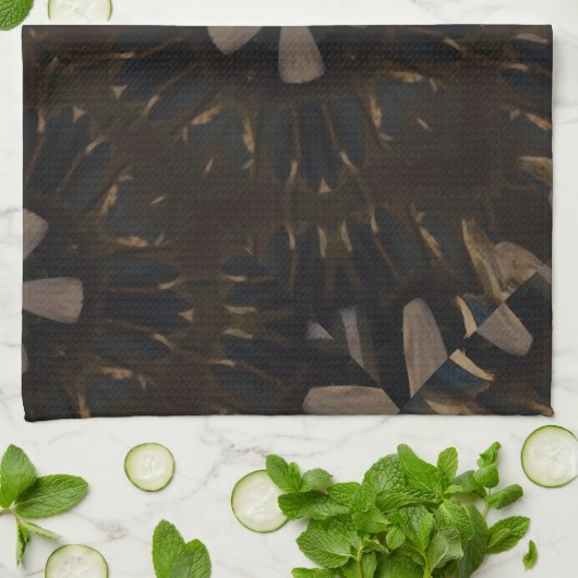 Kaleidoscoop Design Dark Brown Rustic Art Theedoek (Gevouwen)