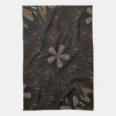 Kaleidoscoop Design Dark Brown Rustic Art Theedoek (Verticaal)
