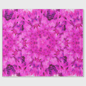 Kaleidoscoop Design Hot Pink Floral Art Cadeaupapier (Vlak)