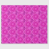 Kaleidoscoop Design Hot Pink Floral Art Cadeaupapier (Vlak)