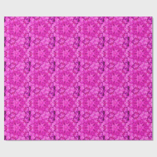 Kaleidoscoop Design Hot Pink Floral Art Cadeaupapier (Vlak)