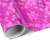 Kaleidoscoop Design Hot Pink Floral Art Cadeaupapier (Rol Hoek)