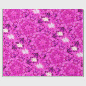 Kaleidoscoop Design Hot Pink Floral Art Cadeaupapier (Vlak)