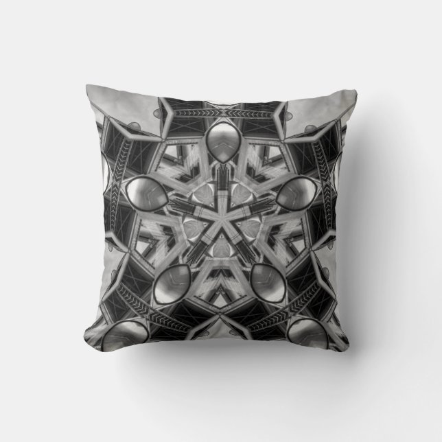 Kaleidoscoop Donkergrijs Kussen (Voorkant)