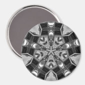 Kaleidoscoop donkergrijs Star... Magneet (Voorkant / Achterkant)