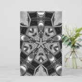 Kaleidoscoop donkergrijs Ster... Briefpapier (Staand voorkant)