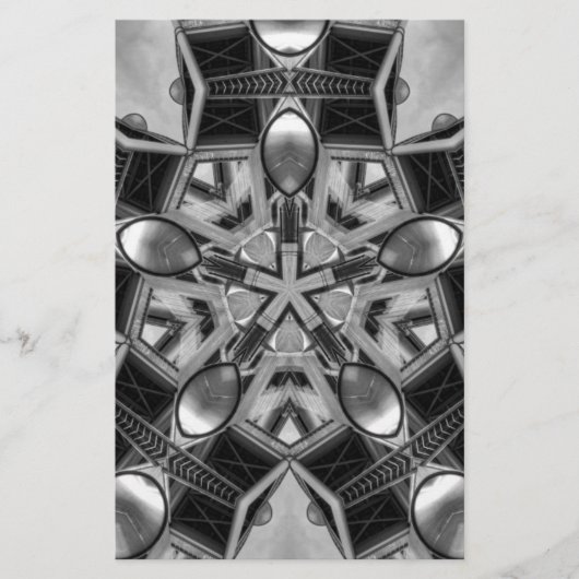 Kaleidoscoop donkergrijze ster... briefpapier (Voorkant)