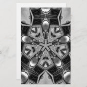 Kaleidoscoop donkergrijze ster... briefpapier (Voorkant / Achterkant)