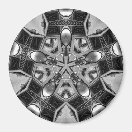 Kaleidoscoop donkergrijze ster... magneet (Voorkant)