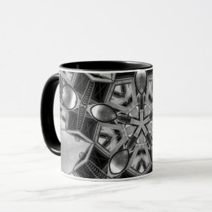 Kaleidoscoop donkergrijze ster... mok