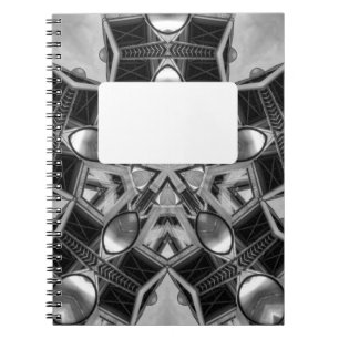 Kaleidoscoop donkergrijze ster... notitieboek