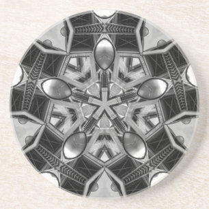 Kaleidoscoop donkergrijze ster... zandsteen onderzetter