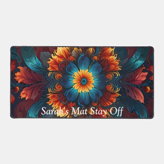 Kaleidoscoop Dromen Kleurrijk en Hypnotisch Bureaumat (Voorkant)