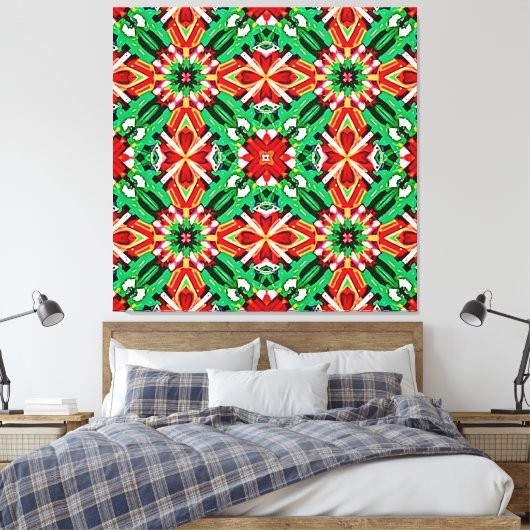 Kaleidoscoop Droom Mandala Kunst Canvas Afdruk (Insitu (Slaapkamer))